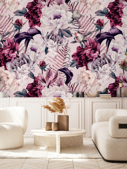 Artistic Watercolor Peony Wallpaper Mural