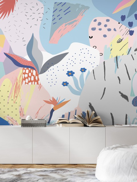 Abstract Modern Shapes Wallpaper Mural