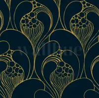 Luxurious Art Deco Abstract Swirls Wallpaper Mural