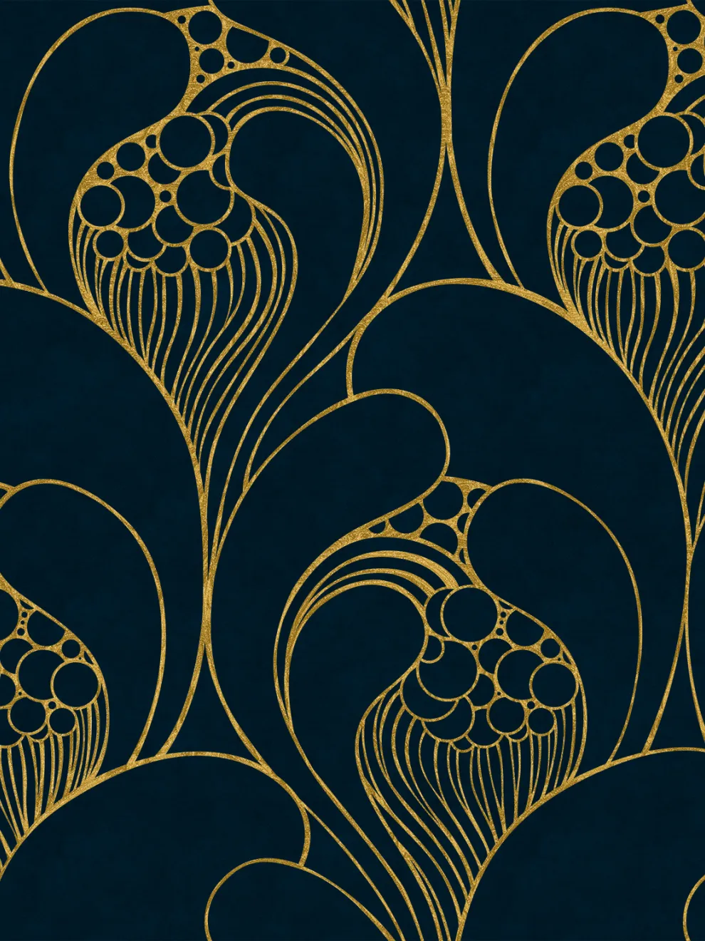 Luxurious Art Deco Abstract Swirls Wallpaper Mural