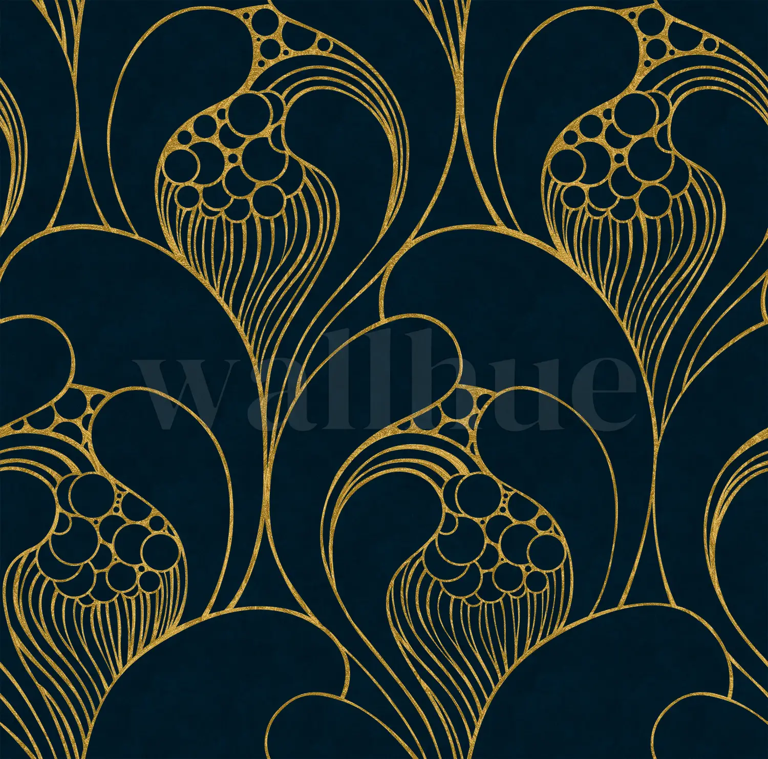 Luxurious Art Deco Abstract Swirls Wallpaper Mural