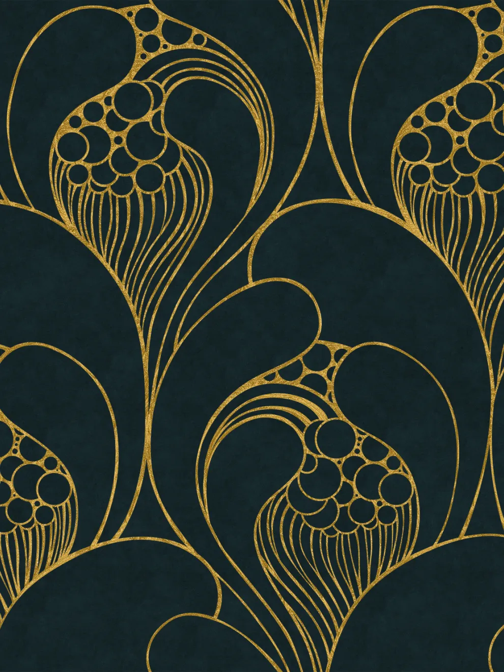 Luxurious Art Deco Abstract Swirls Wallpaper Mural