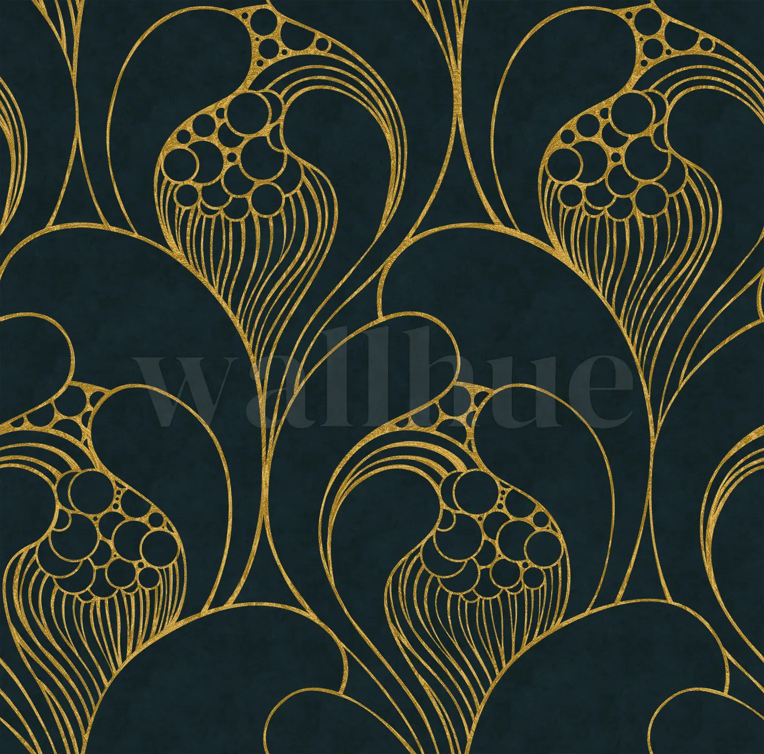 Luxurious Art Deco Abstract Swirls Wallpaper Mural