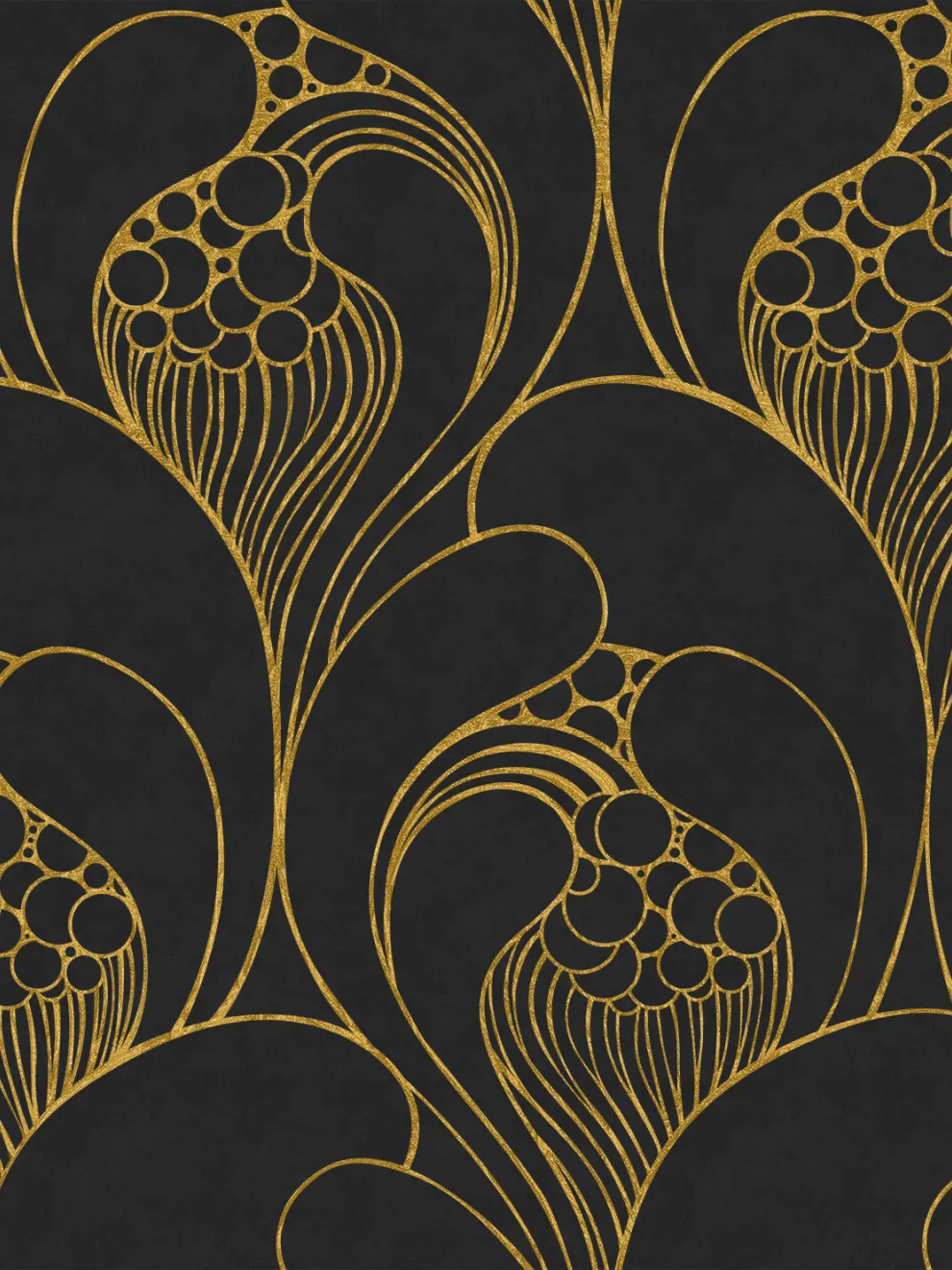 Luxurious Art Deco Abstract Swirls Wallpaper Mural