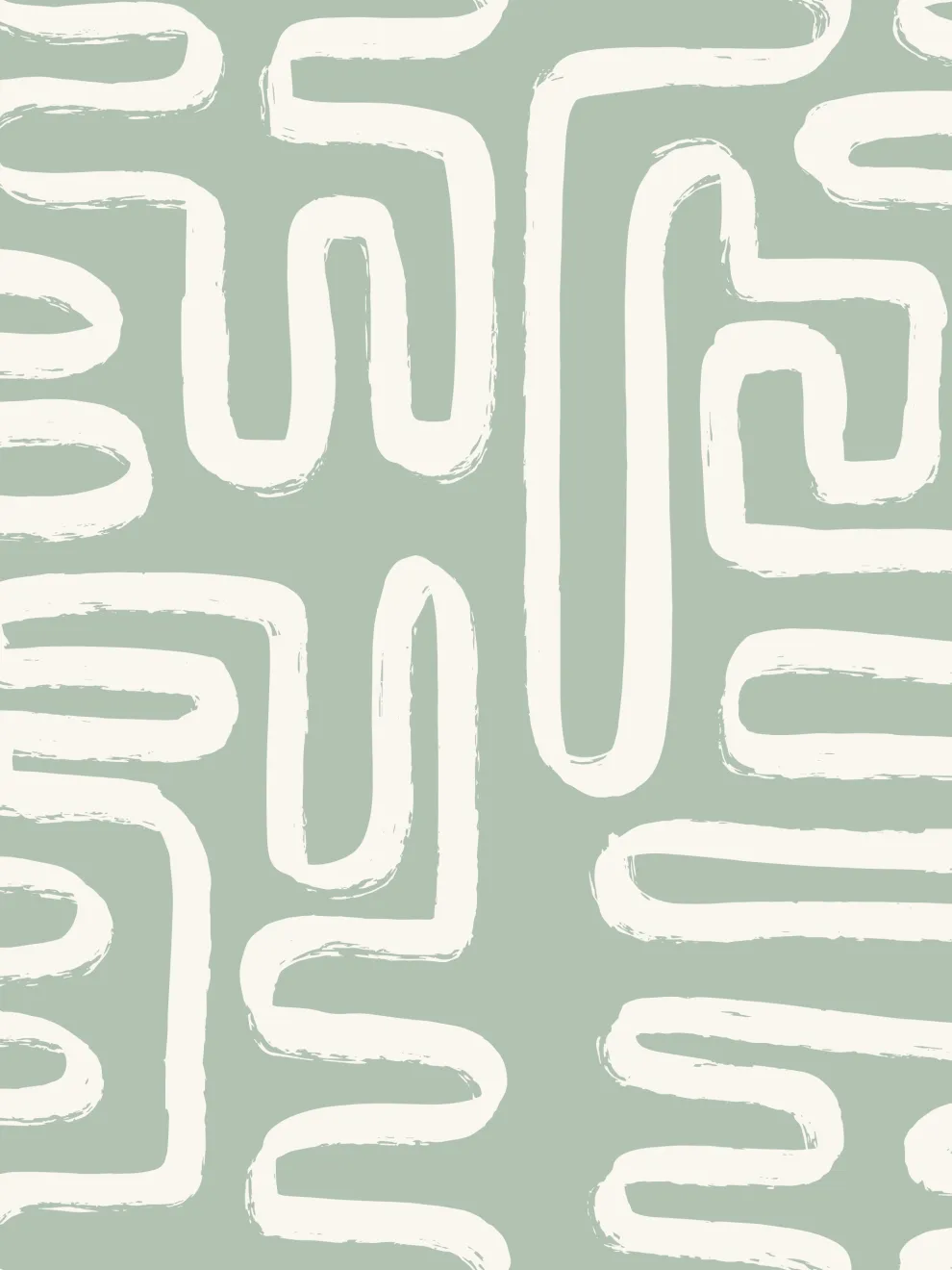 Abstract Minimalist Maze Pattern Wallpaper Mural