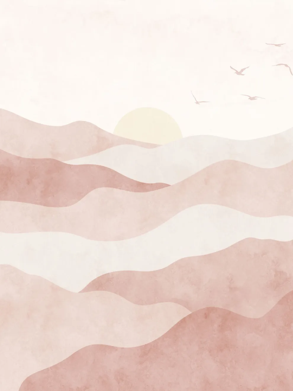 Soothing Waves and Sunrise Wallpaper Mural