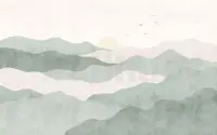 Soothing Waves and Sunrise Wallpaper Mural