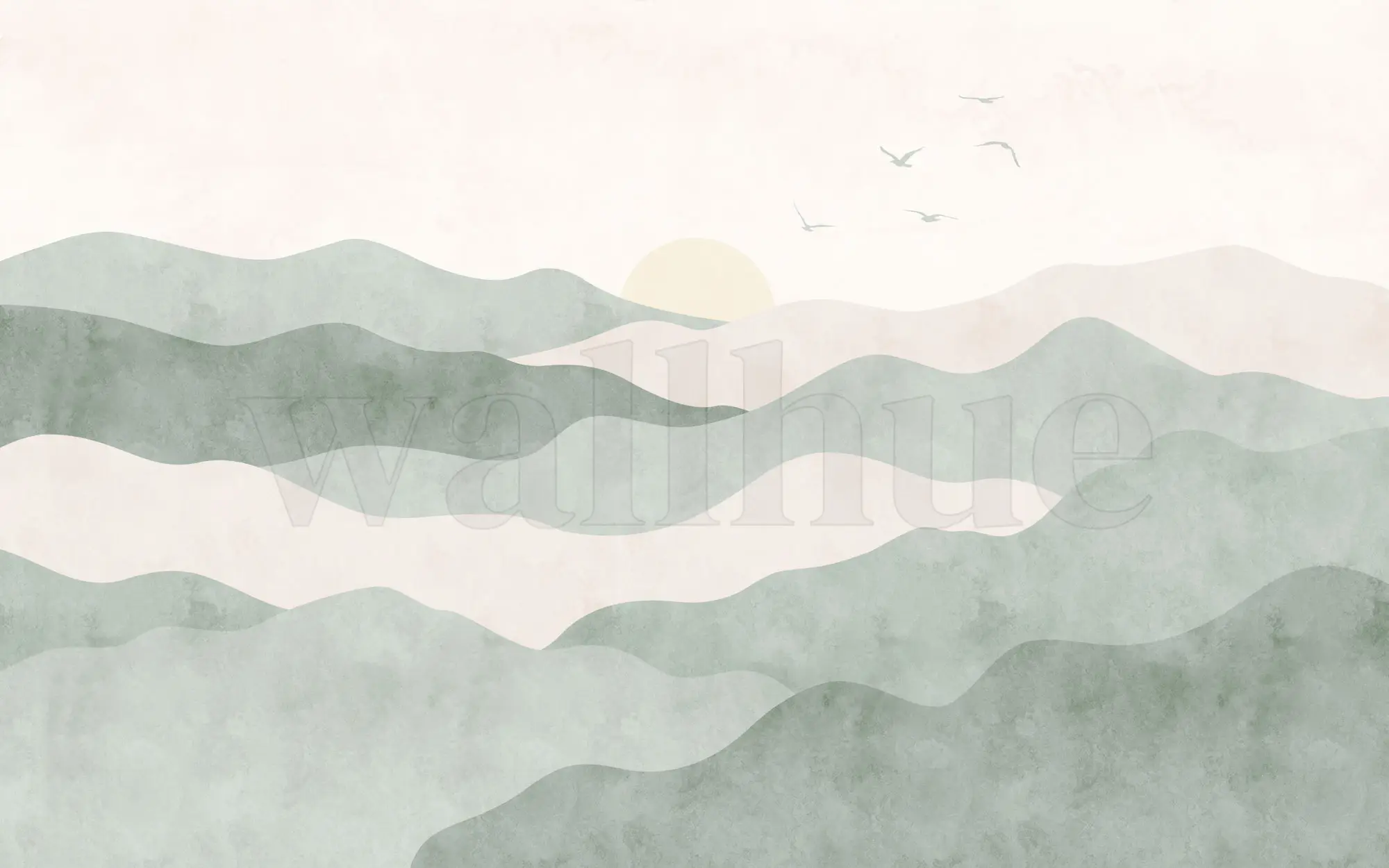 Soothing Waves and Sunrise Wallpaper Mural