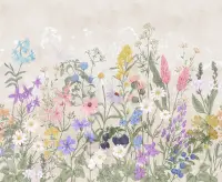 Wild Floral Landscape Nursery Wallpaper Mural