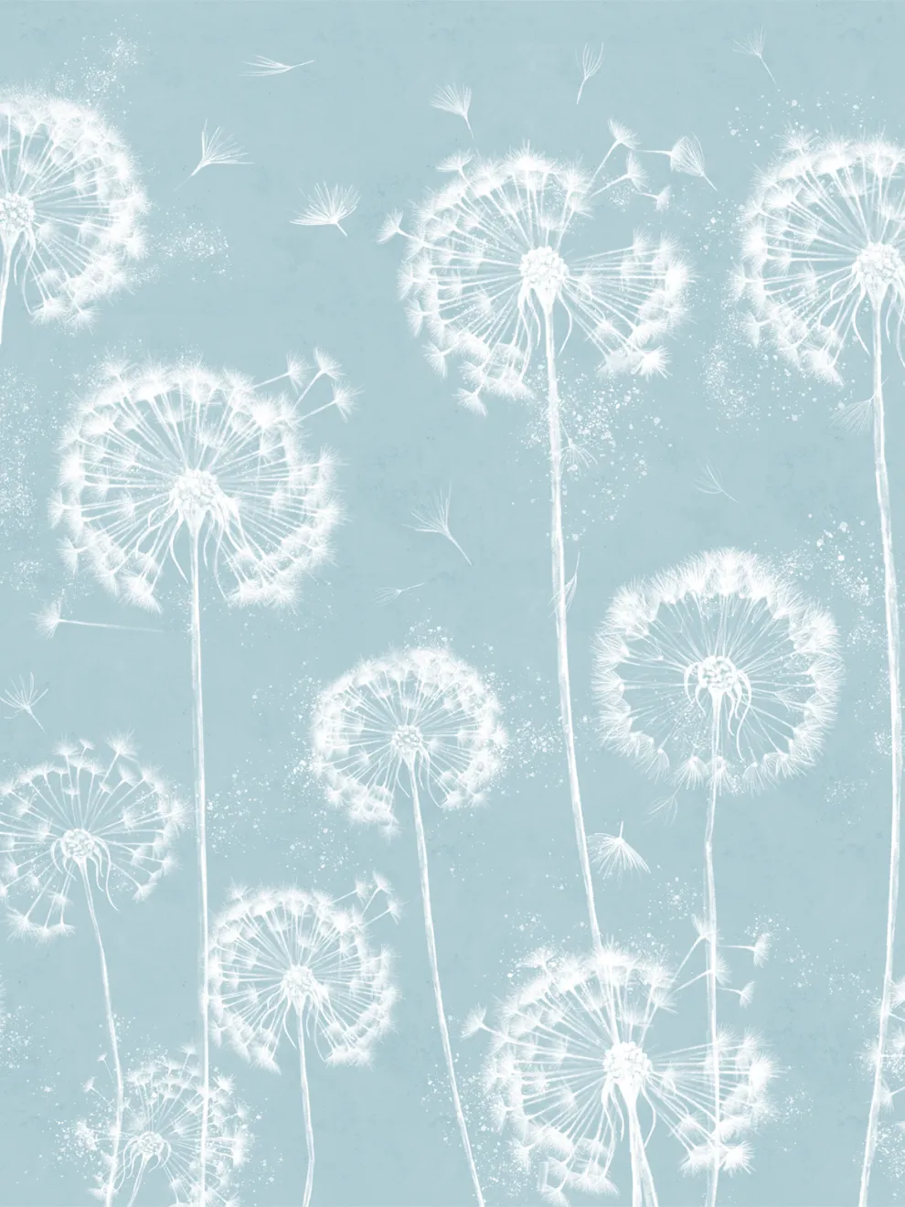 Serene Dandelion Wisps Kids Room Wallpaper
