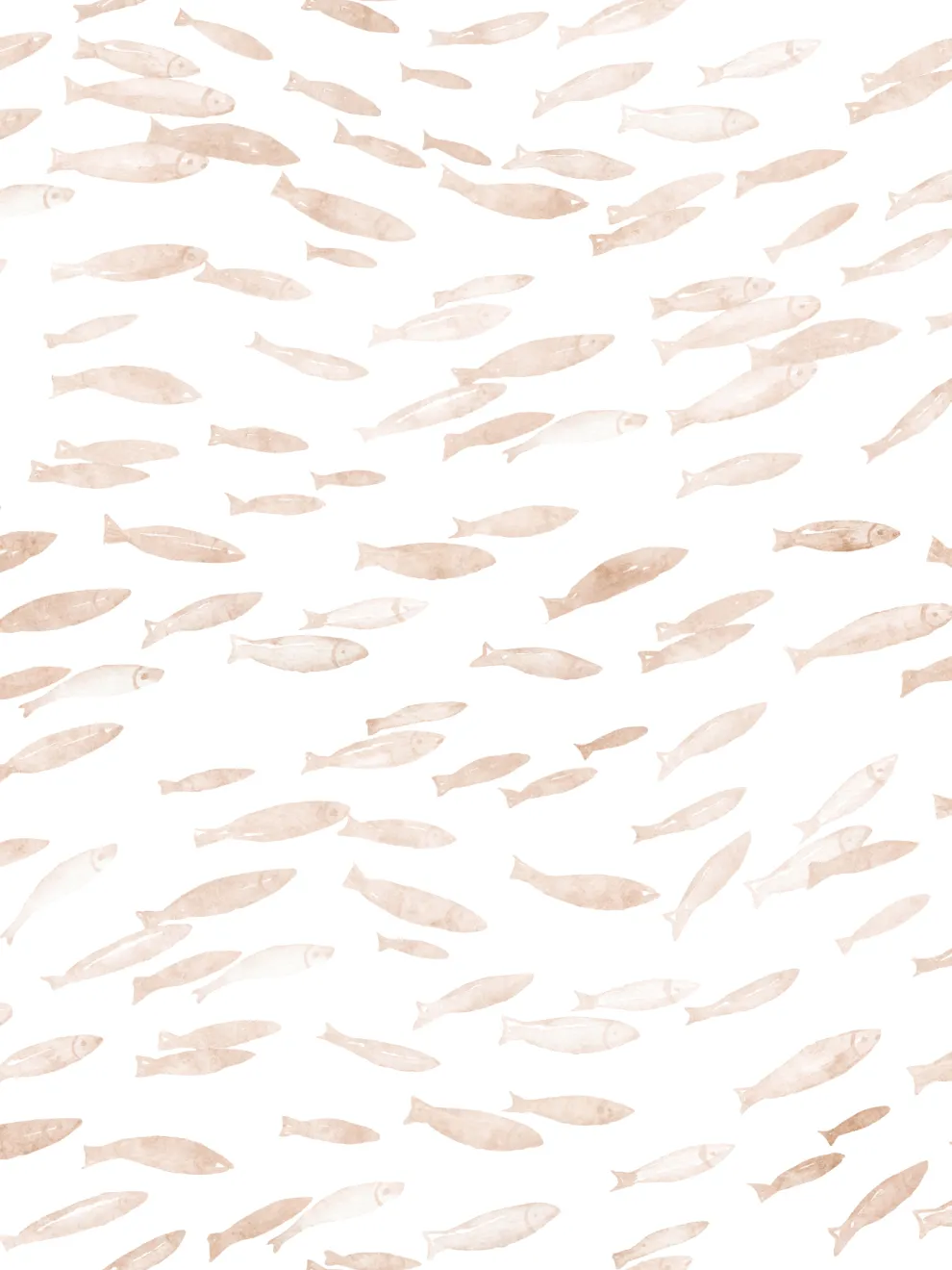 Serene Watercolor Fish Pattern Wallpaper Mural