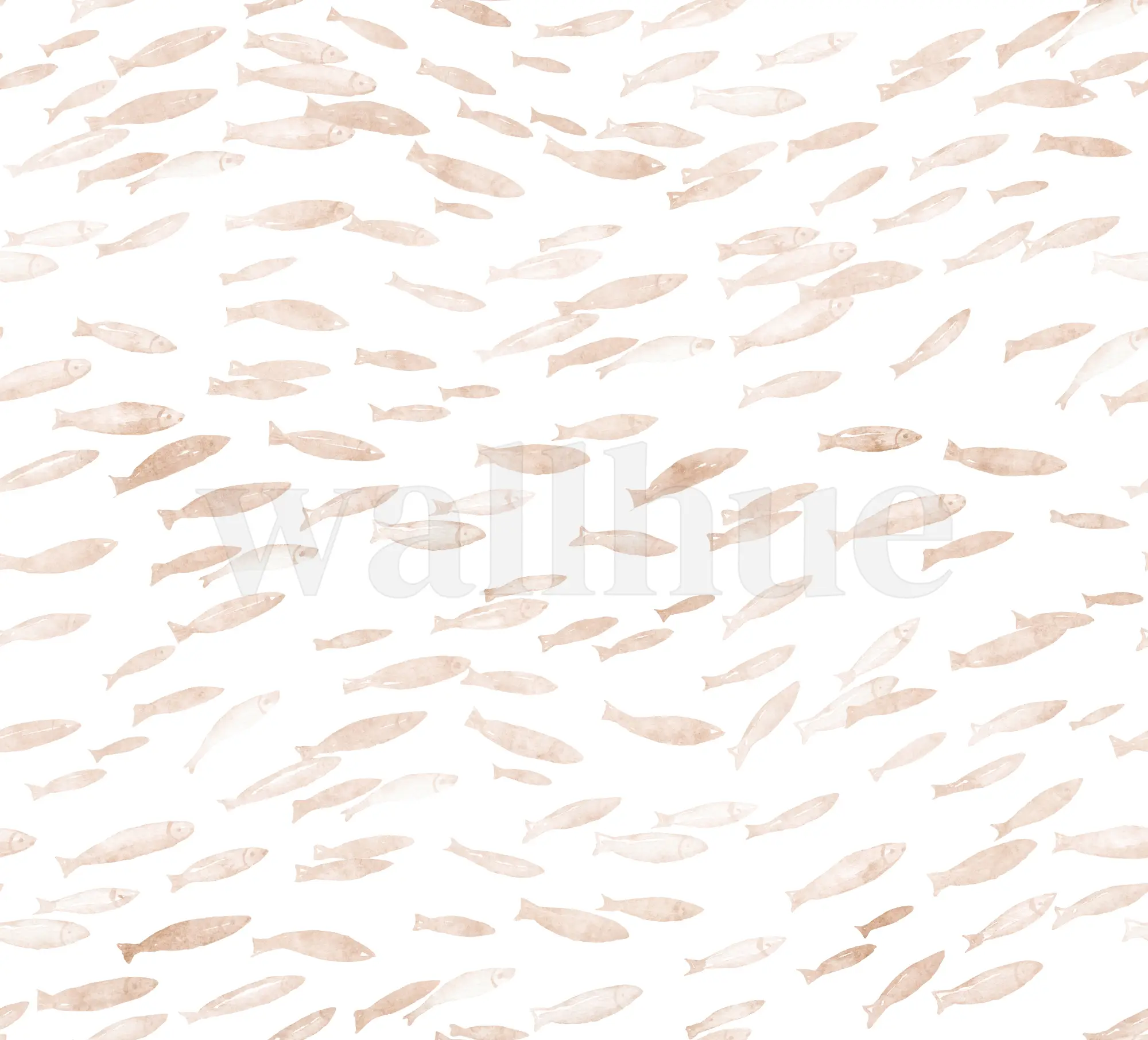 Fish Pattern Effect Wall Paper Serene Watercolor Fish Pattern Wallpaper Mural | Wallhue