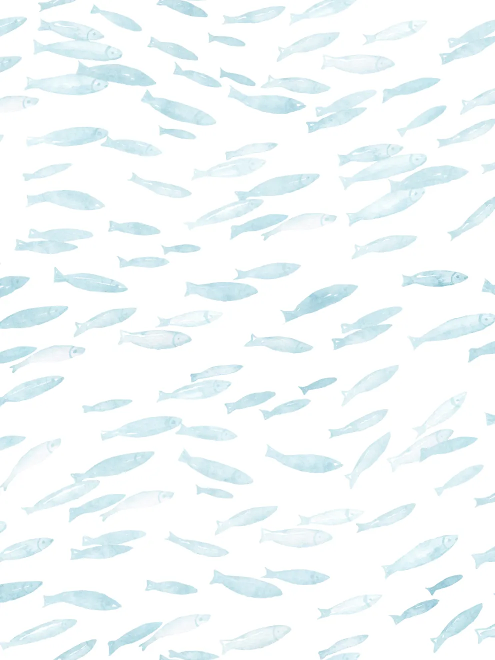 Serene Watercolor Fish Pattern Wallpaper Mural