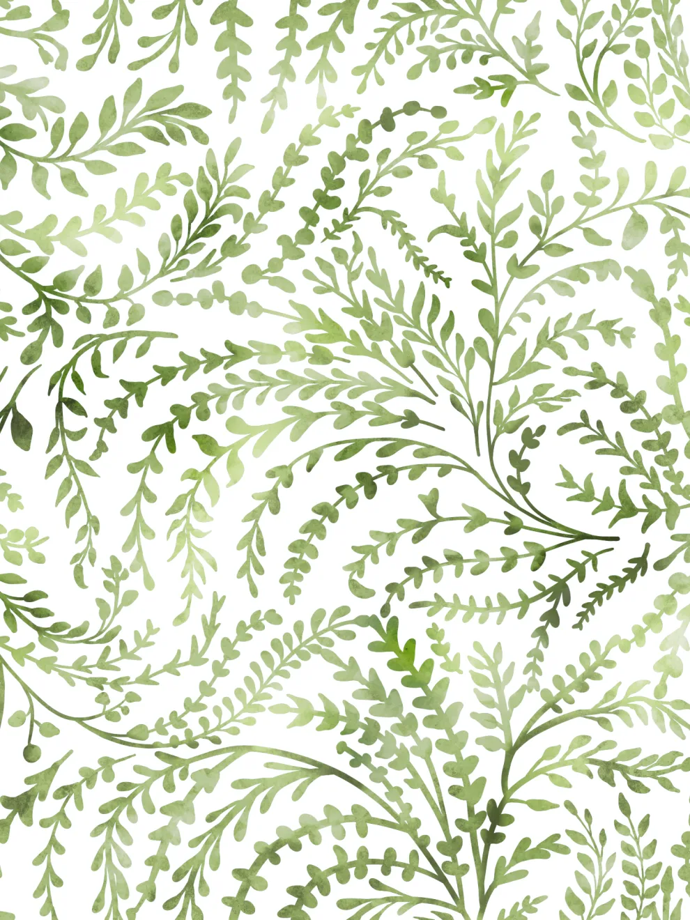 Lush Fern Leaf Pattern Wallpaper Mural