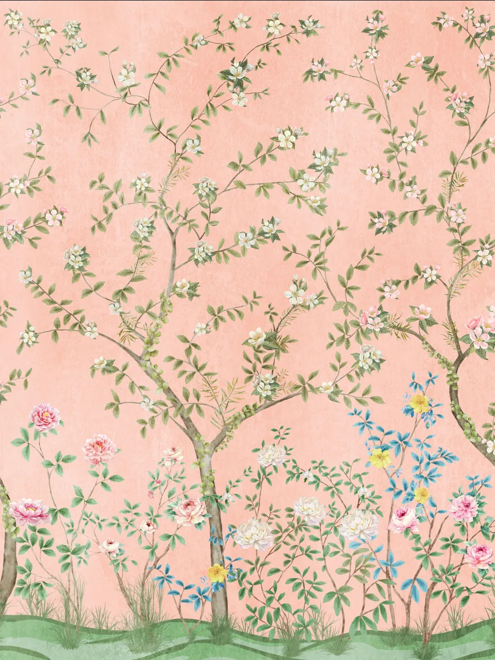 Soothing Forest and Flowers Wallpaper Mural