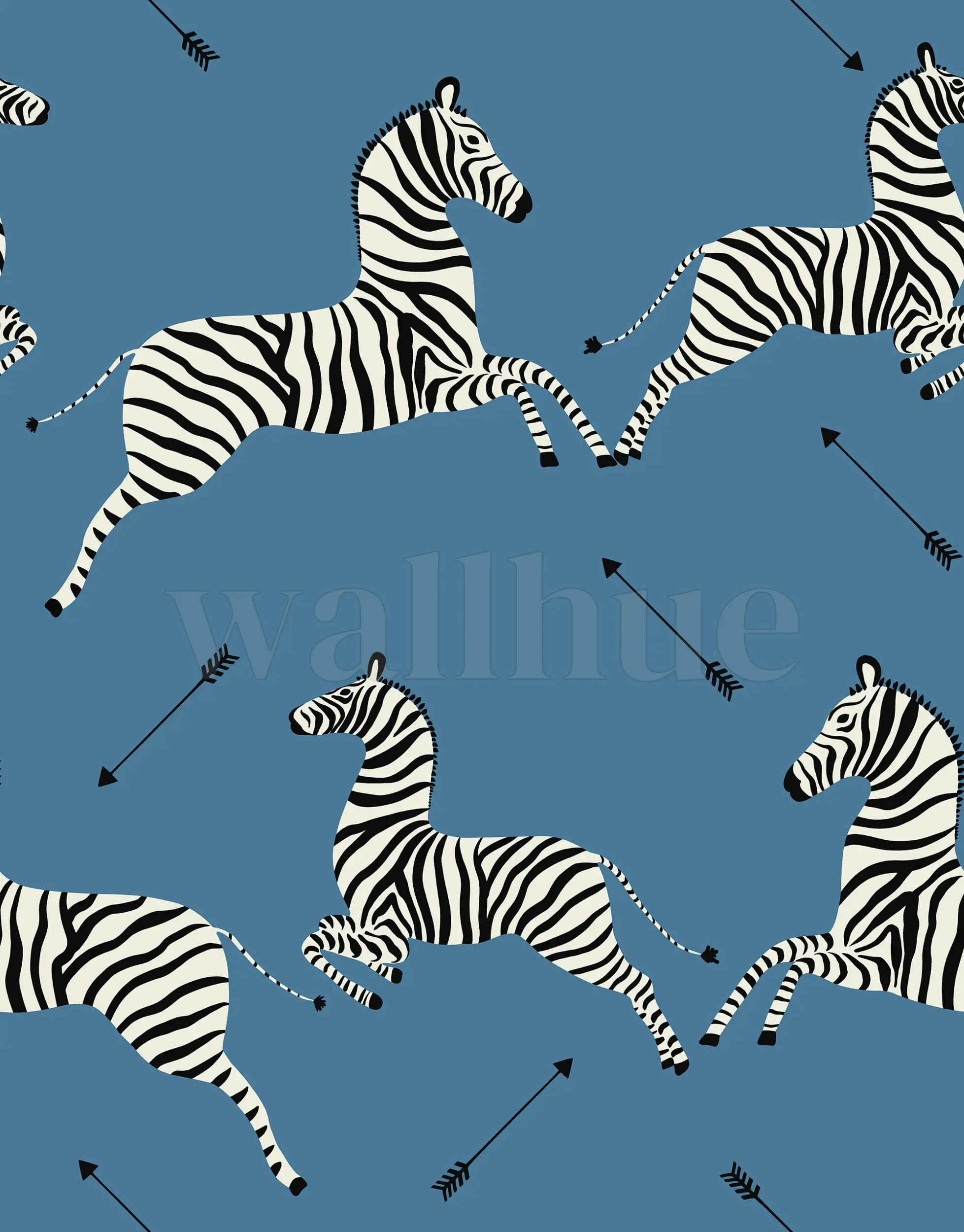 Wildlife Zebra with Arrows Wallpaper Mural