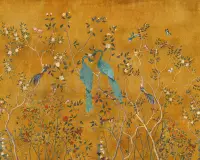 Chinoiserie Peacock and Blossom Wallpaper Mural