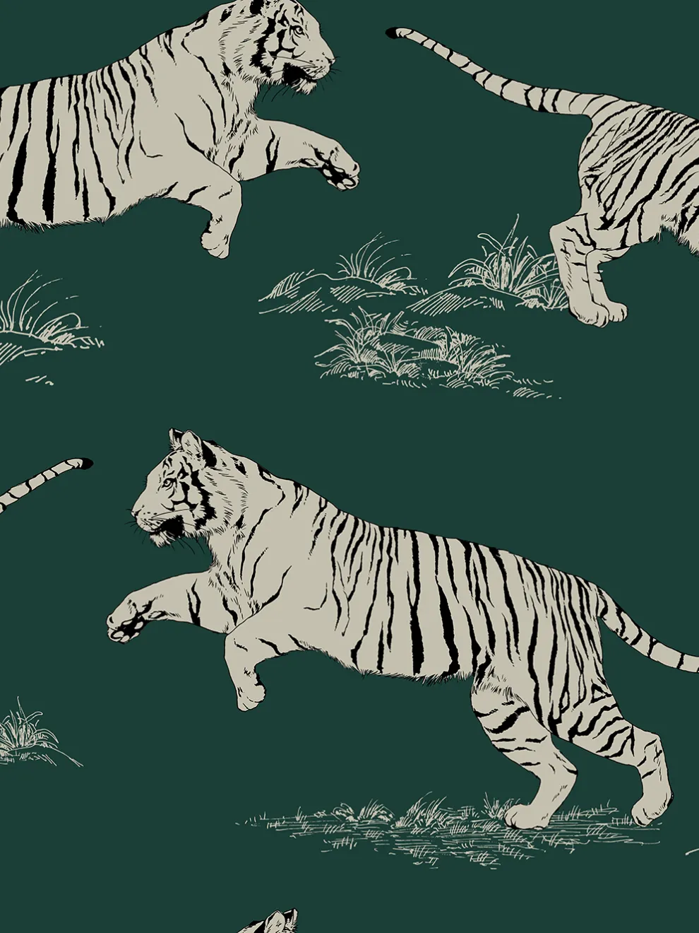 Wild Tiger Pattern Wallpaper Mural