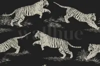 Wild Tiger Pattern Wallpaper Mural