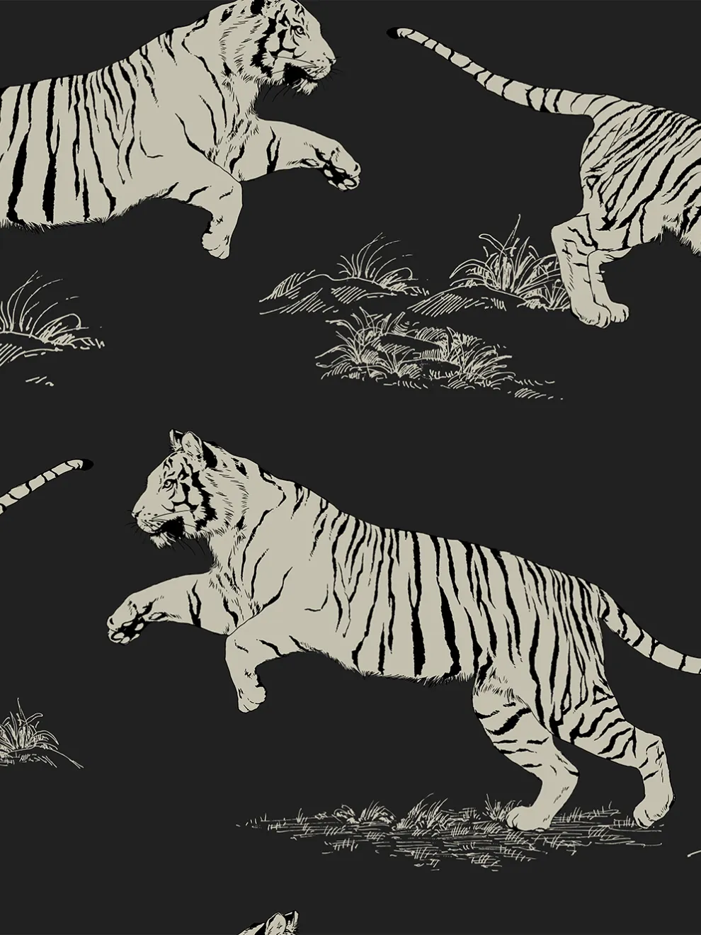 Wild Tiger Pattern Wallpaper Mural