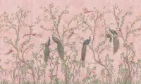 Floral Elegance Peacock Rose Garden Wallpaper Mural