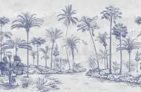 Vintage Sepia Palms Botanical Wallpaper Mural