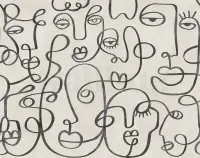 Abstract Line Art Neutral Tones Wallpaper Mural