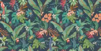 Tropical Paradise and Exotic Birds Wallpaper Mural