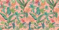 Tropical Paradise and Exotic Birds Wallpaper Mural