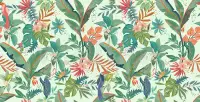 Tropical Paradise and Exotic Birds Wallpaper Mural