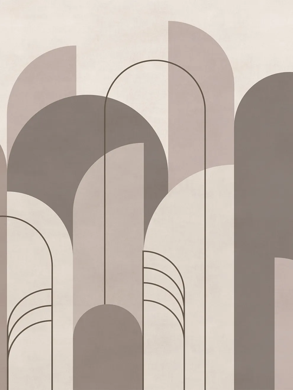 Modern Minimalist Abstract Arches Wallpaper Mural