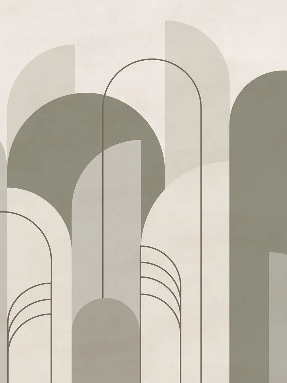 Modern Minimalist Abstract Arches Wallpaper Mural