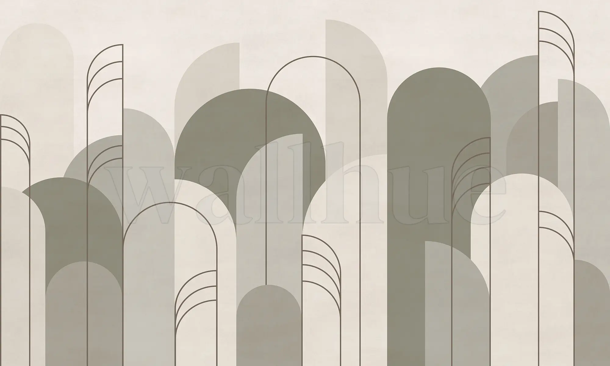 Modern Minimalist Abstract Arches Wallpaper Mural