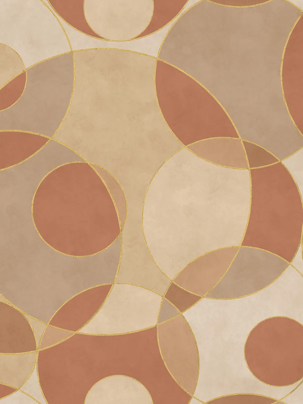 Opulent Circular Patterns Teal Wallpaper Mural