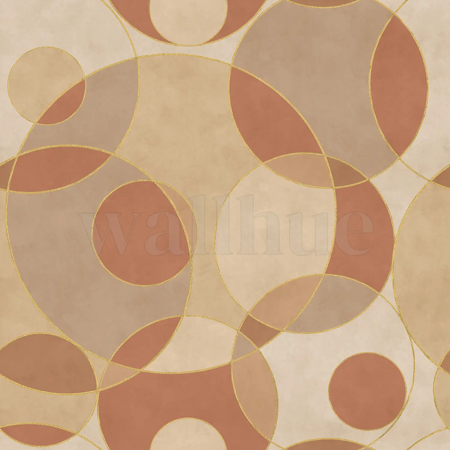 Opulent Circular Patterns Teal Wallpaper Mural