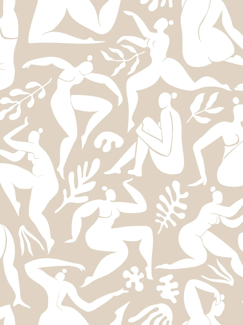 Elegant Abstract Ballet Figures Wallpaper Mural