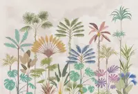 Tropical Palm Botanical Pastel Wallpaper Mural
