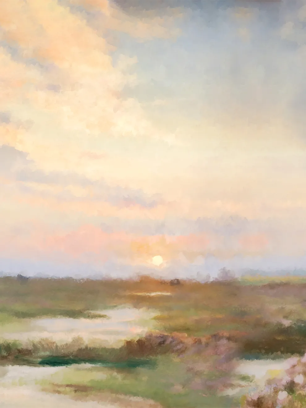 Sunrise Pastel Tones Artistic Wallpaper Mural