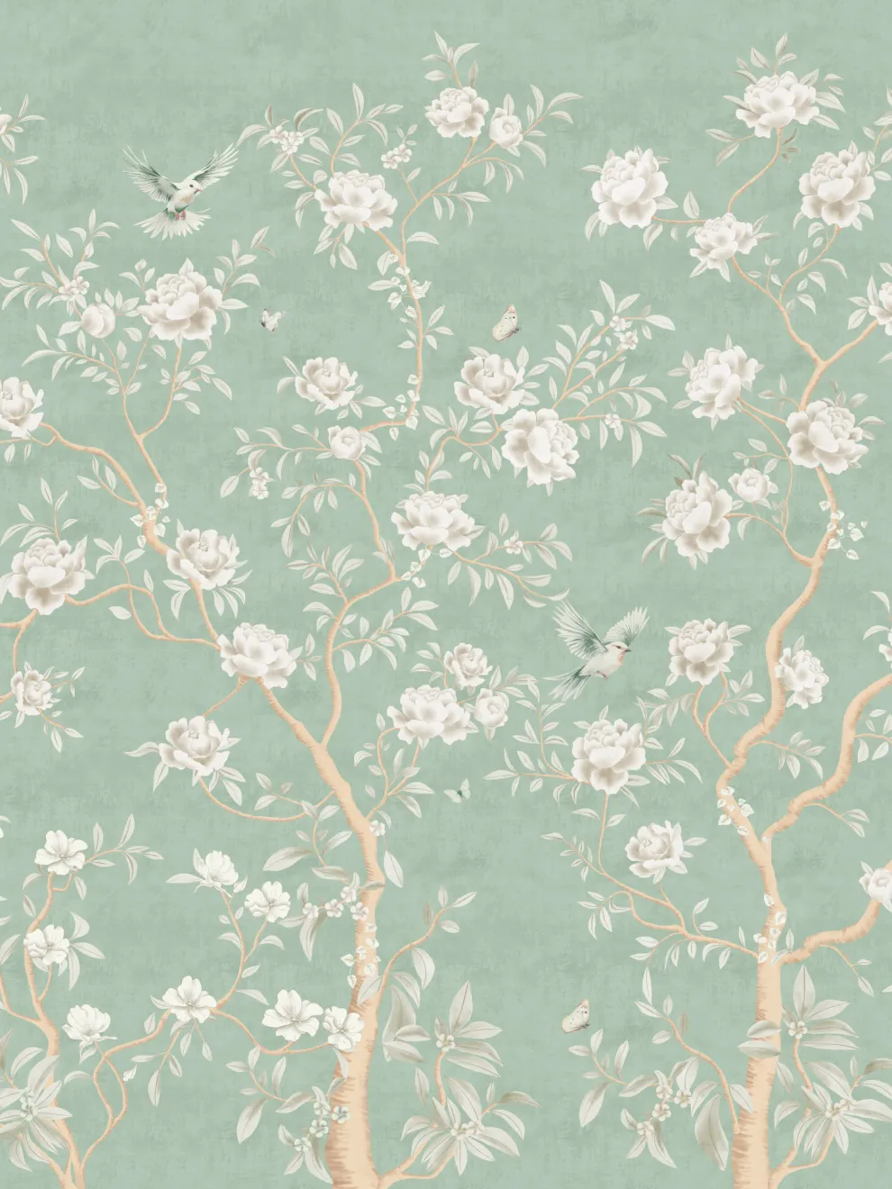 Chinoiserie Chic Floral Elegance Wallpaper Mural