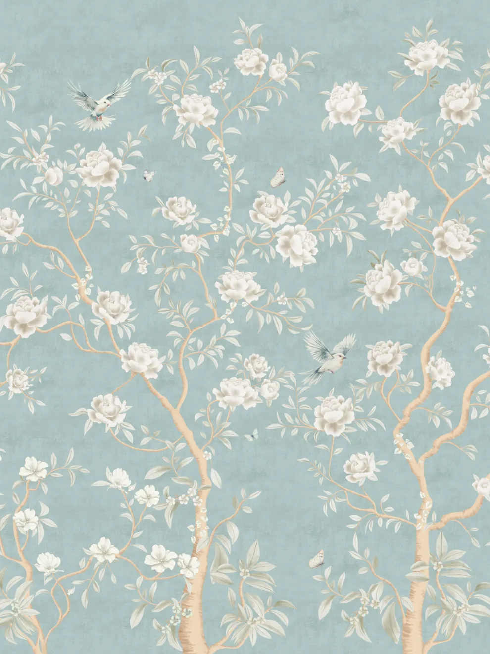 Chinoiserie Chic Floral Elegance Wallpaper Mural