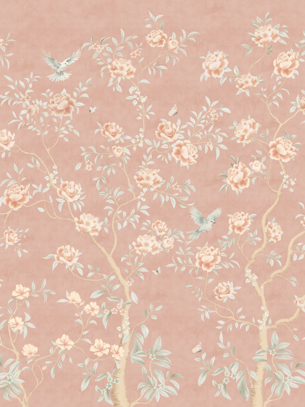 Chinoiserie Chic Floral Elegance Wallpaper Mural