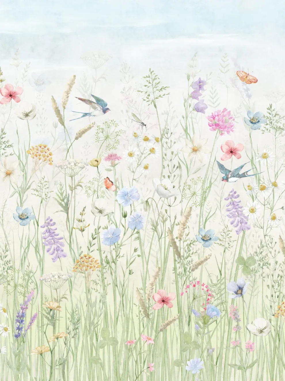 Delicate Floral Harmony Nature Wallpaper Mural