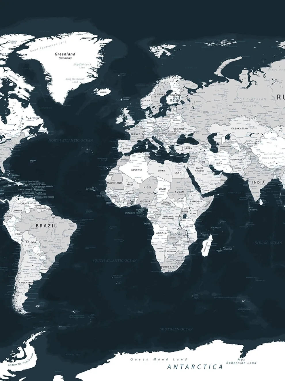 Stylish Geographical World Atlas Map Wallpaper Mural