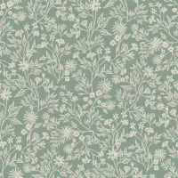 Sage Green Botanical Sketch Wallpaper Mural