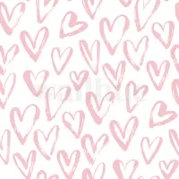 Artistic Hand Drawn Hearts Pattern Wallpaper Mural
