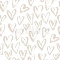Artistic Hand Drawn Hearts Pattern Wallpaper Mural