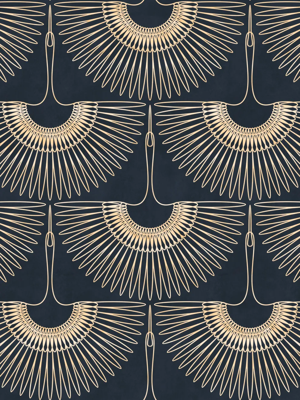 Japanese Crane Harmony Pattern Wallpaper Mural