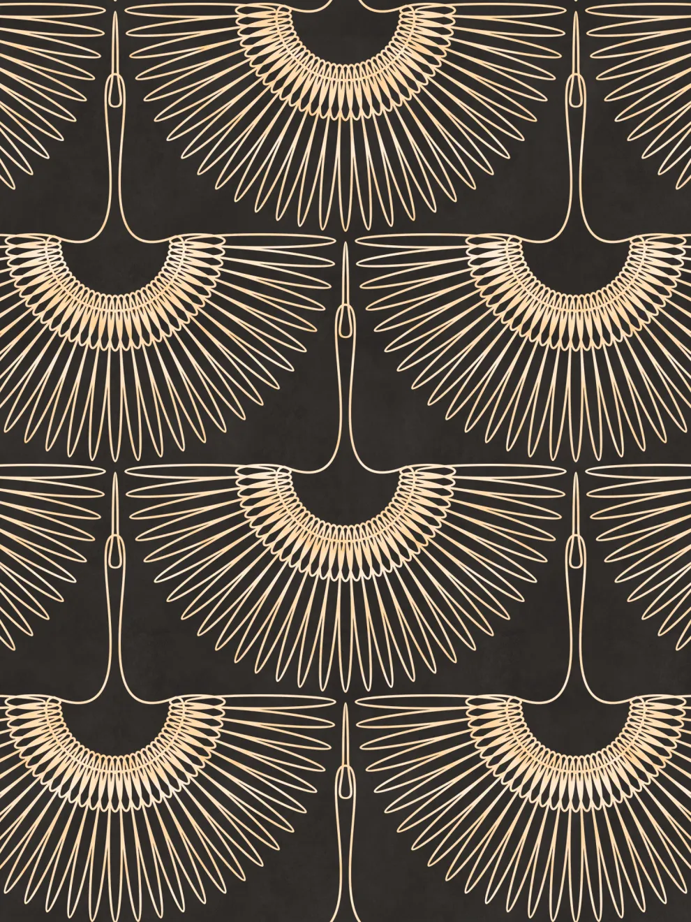 Japanese Crane Harmony Pattern Wallpaper Mural