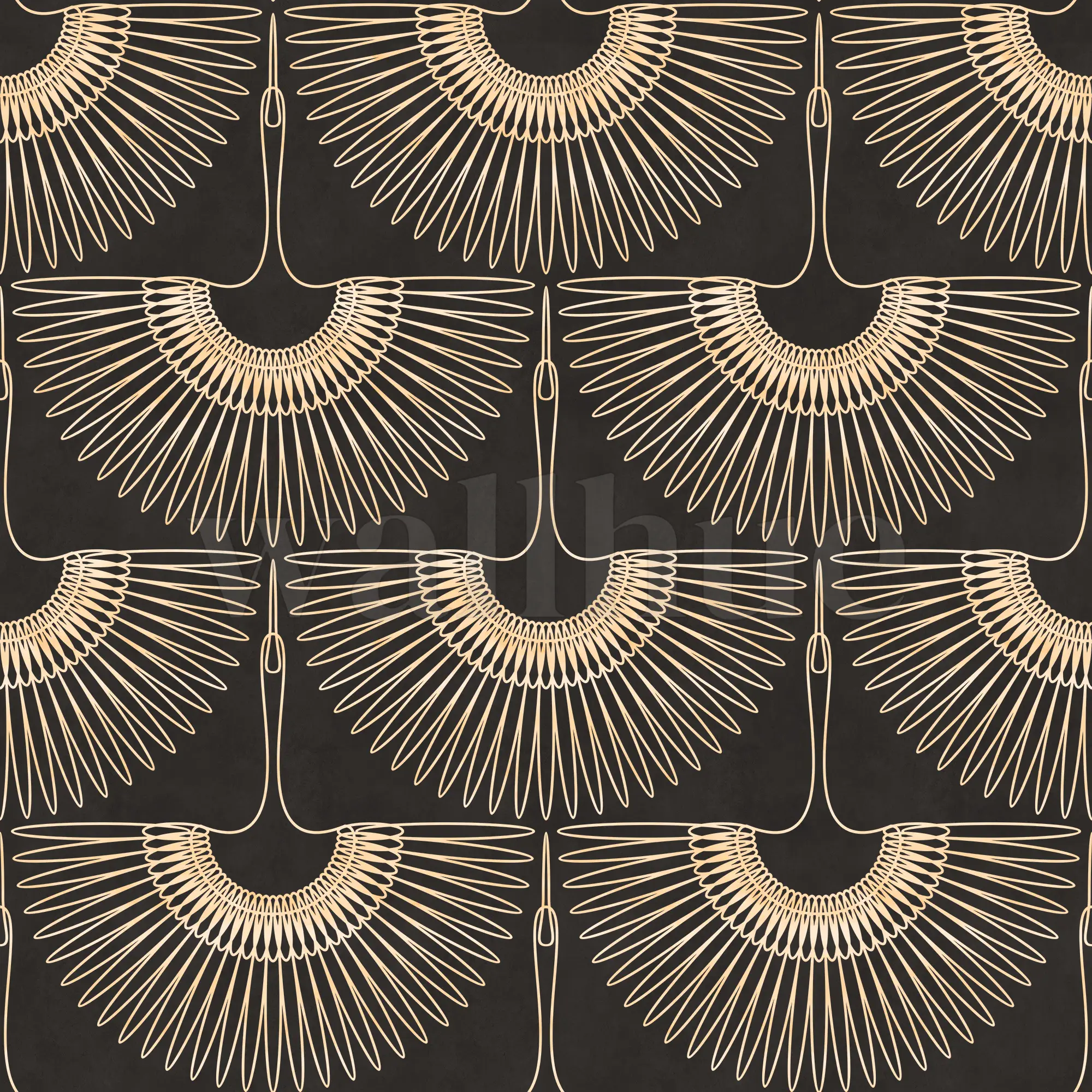 Japanese Crane Harmony Pattern Wallpaper Mural