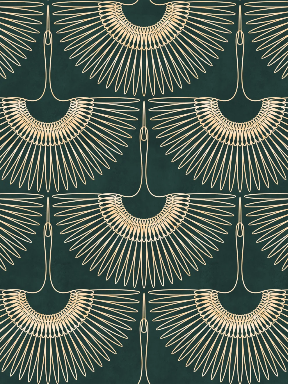 Japanese Crane Harmony Pattern Wallpaper Mural